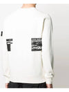 Logo Patch Crew Neck Cotton Sweatshirt Ivory - STONE ISLAND - BALAAN 5