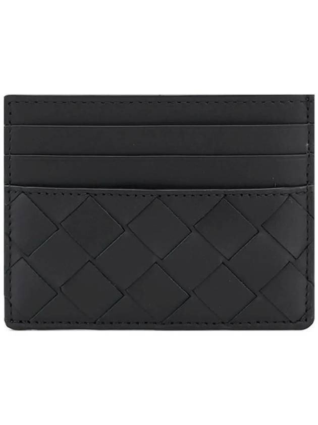 Intrecciato Leather Card Wallet Black - BOTTEGA VENETA - BALAAN 2