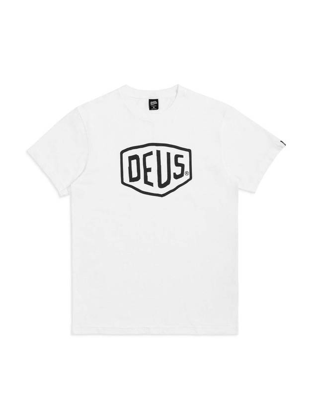 Shield Logo Print Cotton Short Sleeve T-Shirt White - DEUS EX MACHINA - BALAAN 1