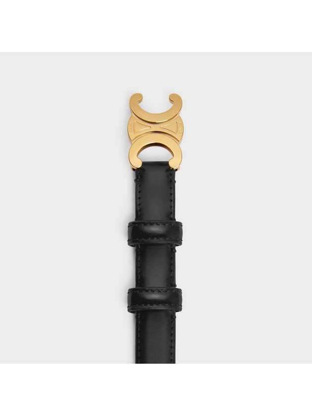 Triomphe Small Taurillon Leather Belt Black - CELINE - BALAAN 3