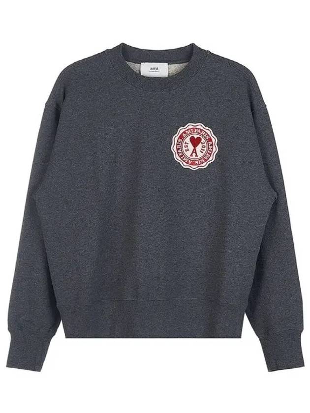 Heart Logo Patch Sweatshirt Grey - AMI - BALAAN 2