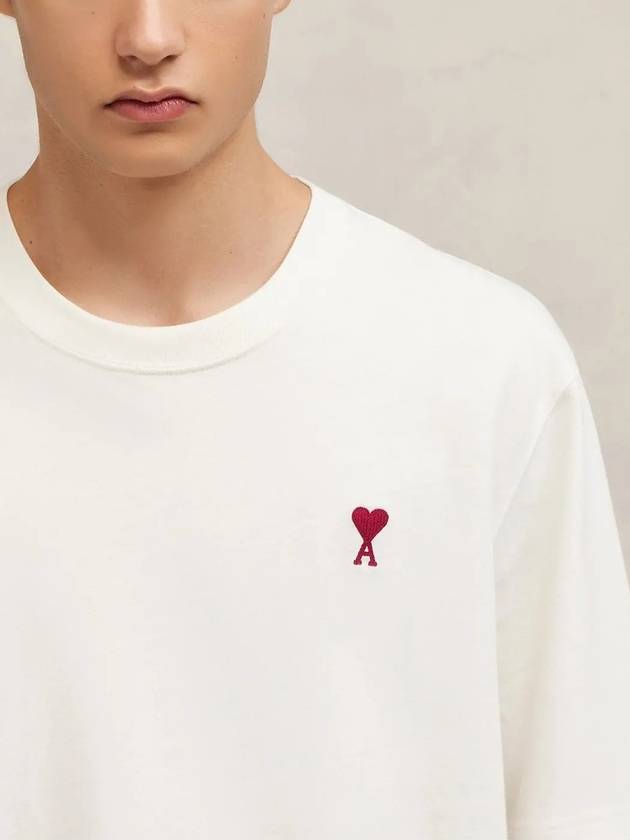 Small Heart Logo Boxy Fit Short Sleeve T-shirt Grey - AMI - BALAAN 3