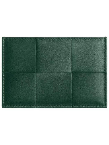 Intrecciato Lambskin Calfskin Card Wallet Emerald Green - BOTTEGA VENETA - BALAAN 1