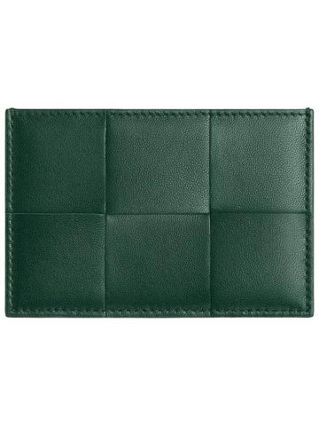 Intrecciato Lambskin Calfskin Card Wallet Emerald Green - BOTTEGA VENETA - BALAAN 1
