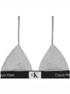 Women's CK96 Unlined Triangle Logo Print Cotton Bra Bra Gray Heather - CALVIN KLEIN - BALAAN 2