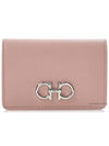 Gancini Leather Card Wallet Pink - SALVATORE FERRAGAMO - BALAAN 2