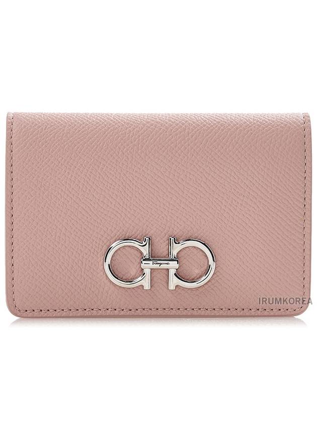 Gancini Leather Card Wallet Pink - SALVATORE FERRAGAMO - BALAAN 2