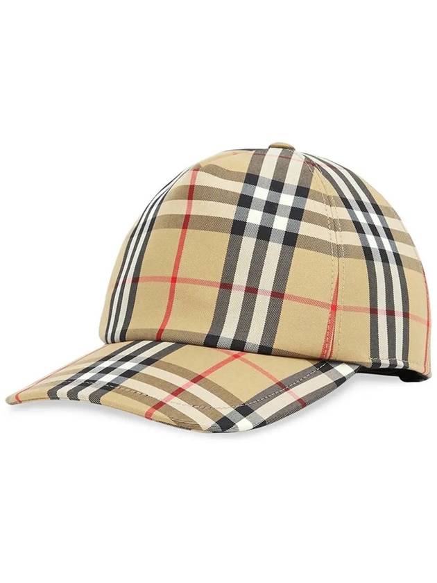 logo applique vintage check ball cap beige - BURBERRY - BALAAN 3