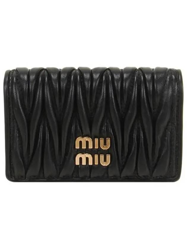 Matelasse Nappa Leather Half Wallet Black - MIU MIU - BALAAN 2