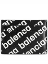 White Logo print Card Wallet Black - BALENCIAGA - BALAAN 2