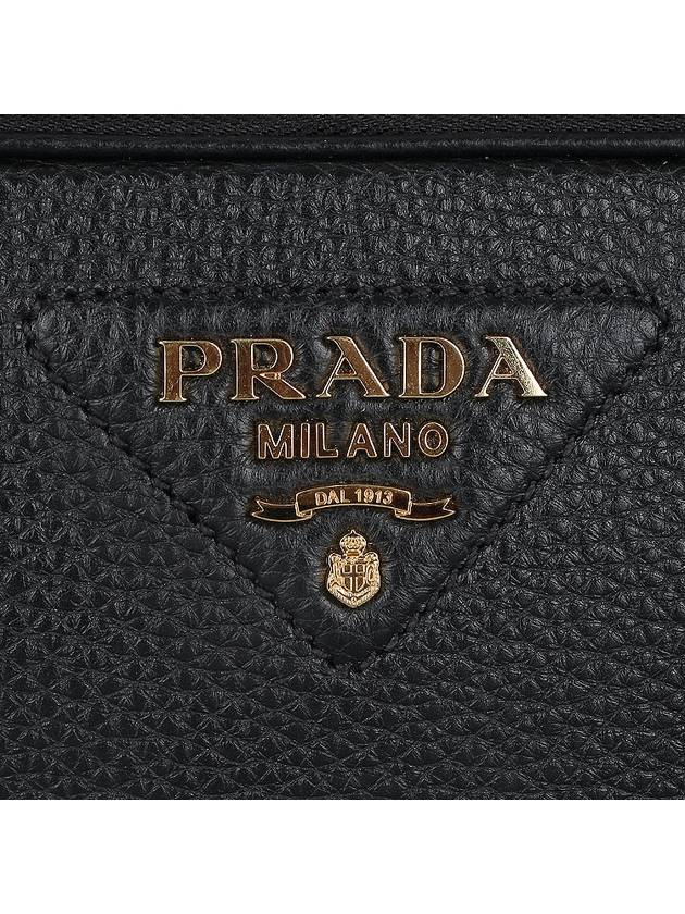 Logo Odette Leather Mini Shoulder Bag Black - PRADA - BALAAN 8