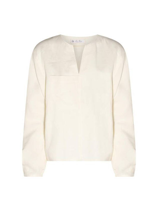 Arseine Linen Wool Blend Shirt Ivory - LORO PIANA - BALAAN 1