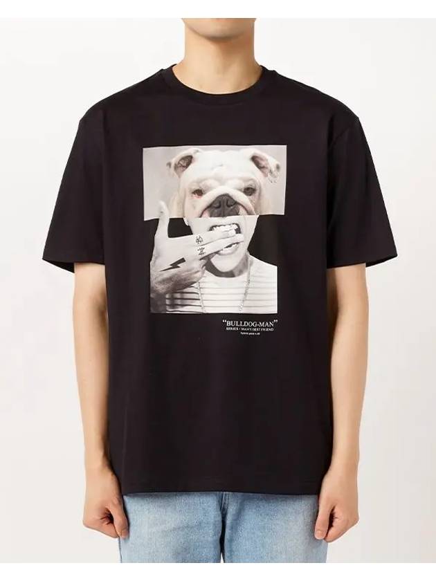 Bulldog Crew Neck Cotton Short Sleeve T-Shirt Black - NEIL BARRETT - BALAAN 4