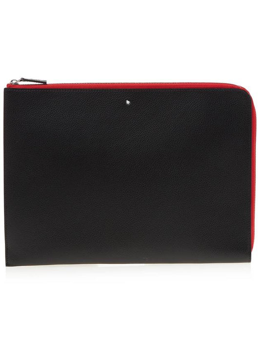 Meisterstuck Soft Grain Leather Clutch Bag Red Black - MONTBLANC - BALAAN.