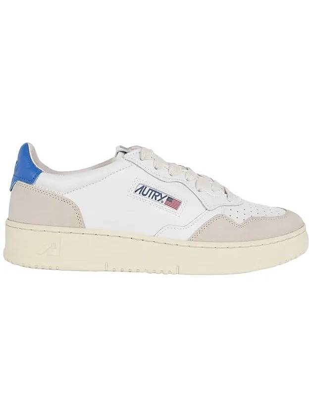 Medalist Leather Suede Blue Tab Low Top Sneakers White - AUTRY - BALAAN 1