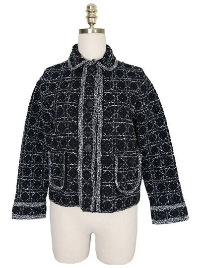 Macrocannage Technical Cotton Tweed Jacket Black - DIOR - BALAAN 2