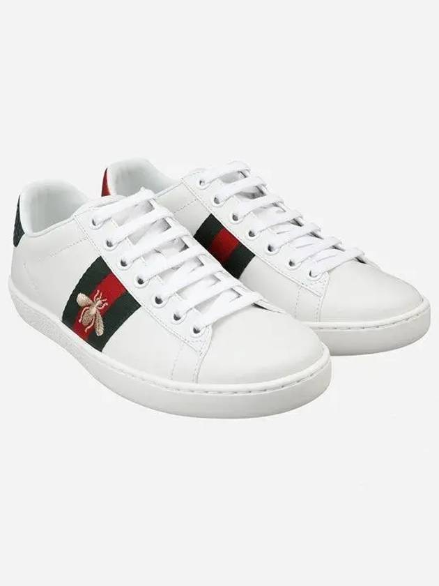 Ace Bee Embroidered Low Top Sneakers White - GUCCI - BALAAN 2