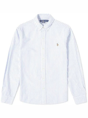 Polo Pony Logo Embroidered Striped Oxford Shirt 710804255004 - RALPH LAUREN - BALAAN 1