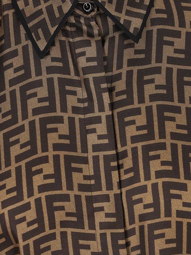 Twill Short Dress Brown - FENDI - BALAAN 4