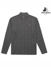 cold printed high neck long sleeve t-shirt 6904GZPPGREY - BLACK&WHITE - BALAAN 1