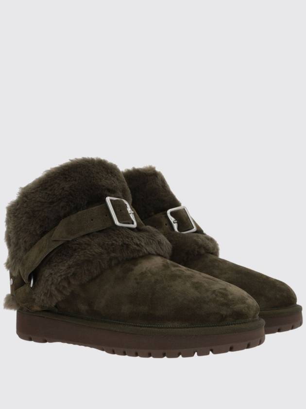 Burberry Shearling Collar Suede Chavi Middle Boots Green - BURBERRY - BALAAN 3