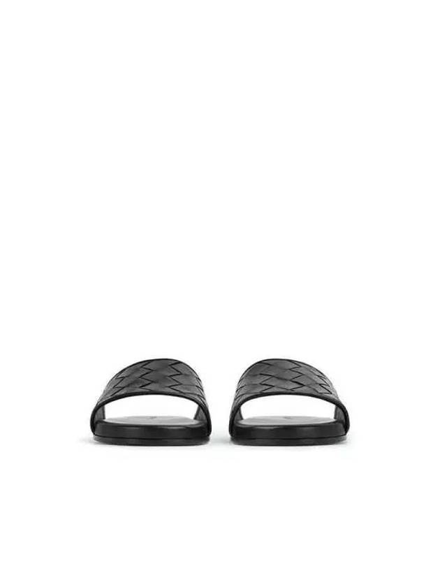 Intrecciato Leather Slippers Black - BOTTEGA VENETA - BALAAN 3