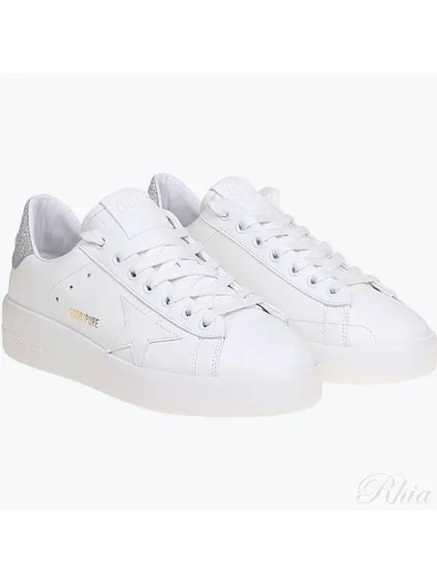 Purestar White Silver Glitter Heel Tab Sneakers - GOLDEN GOOSE - BALAAN 2