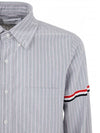 Oxford Armband Stripe Cotton Long Sleeve Shirt Blue - THOM BROWNE - BALAAN 4