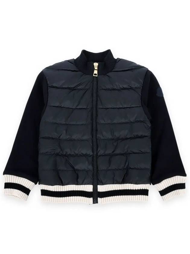 Kids High Neck Mix Zip up Jacket Navy 8G00011 809DK 781 8 10A - MONCLER - BALAAN 1