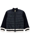 Kids High Neck Mix Zip up Jacket Navy 8G00011 809DK 781 8 10A - MONCLER - BALAAN 2