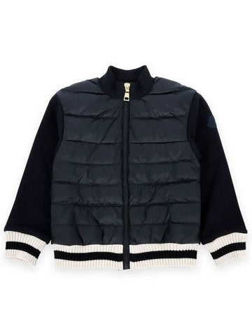 Kids High Neck Mix Zip up Jacket Navy 8G00011 809DK 781 8 10A - MONCLER - BALAAN 1