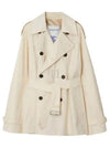 Short Gabardine Trench Coat Ivory - BURBERRY - BALAAN 2