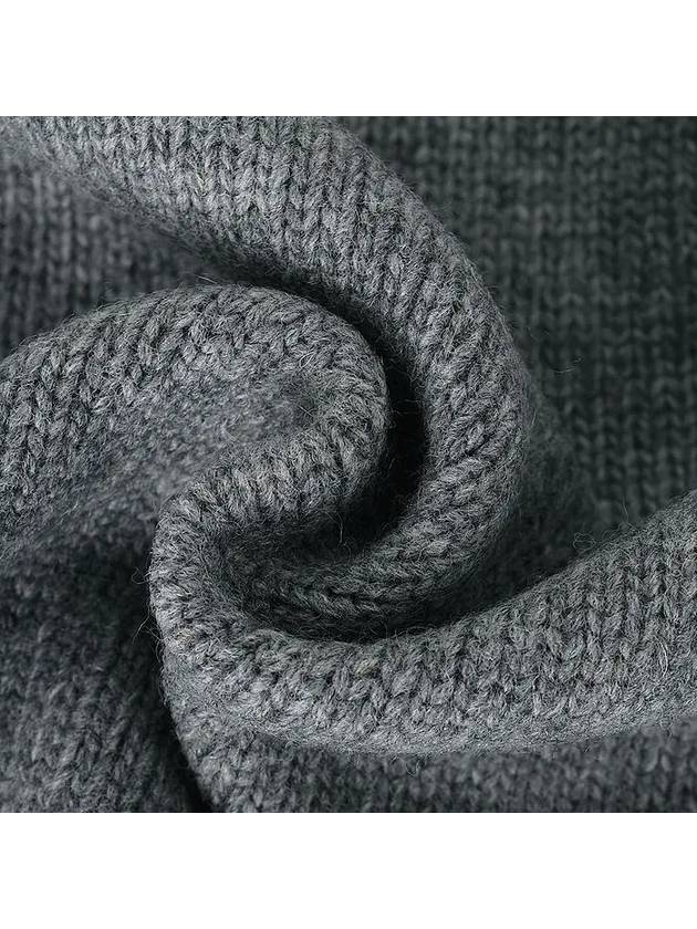 Men's Fox Head Patch Oversized Wool Turtleneck Grey - MAISON KITSUNE - BALAAN 7