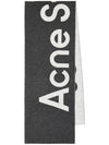 Jacquard Logo Two Tone Wool Muffler Black - ACNE STUDIOS - BALAAN 3