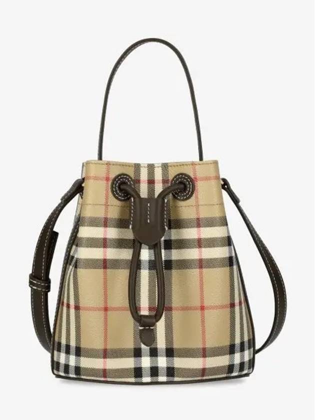 Check Mini Bucket Bag Archive Beige - BURBERRY - BALAAN 2