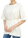 Show Organic Cotton Ribbed Short Sleeve T-Shirt Off White - BASERANGE - BALAAN 6