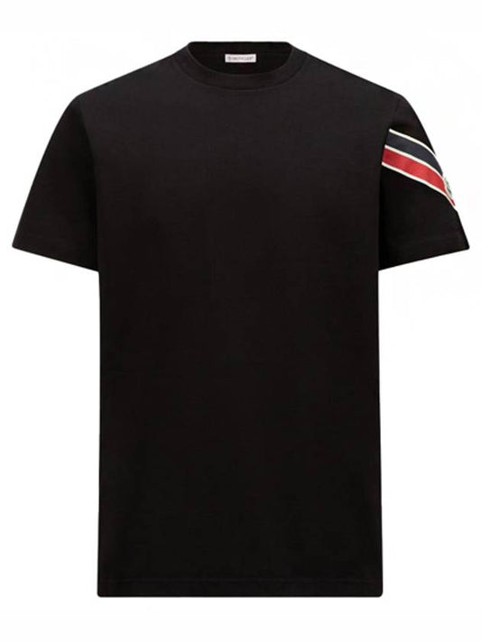 Men's Tricolor Cotton Short Sleeve T-Shirt Black - MONCLER - BALAAN 2