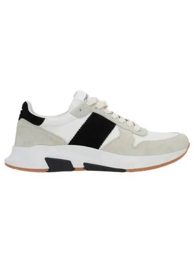 Suede Technical Fabric Jagga Low Top Sneakers Black White - TOM FORD - BALAAN 2