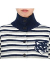 Fox Head Intarsia Stripe Regular Cardigan Black - MAISON KITSUNE - BALAAN 7