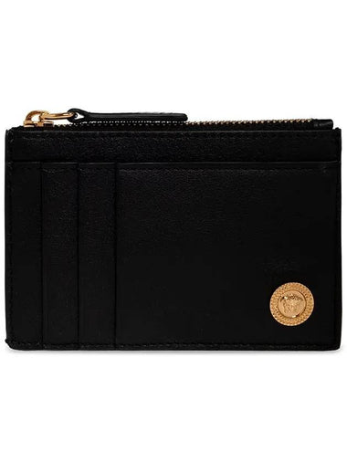 Medusa Logo Zipper Card Wallet Black - VERSACE - BALAAN 1