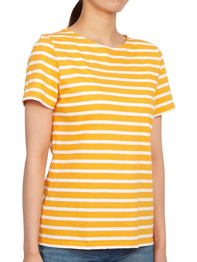 Etrille Striped Short Sleeve T-Shirt White Orange - SAINT JAMES - BALAAN 4