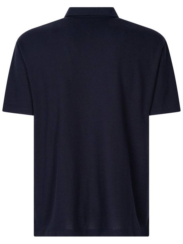 Cotton Short Sleeve Polo Shirt Dark Night - BOTTEGA VENETA - BALAAN 3