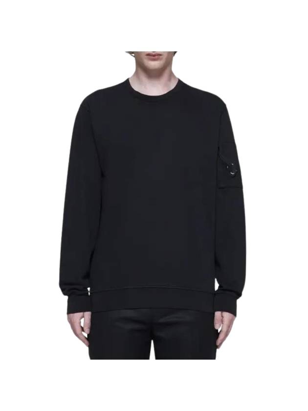 Light Fleece Crew Neck Sweatshirt Black - CP COMPANY - BALAAN 1