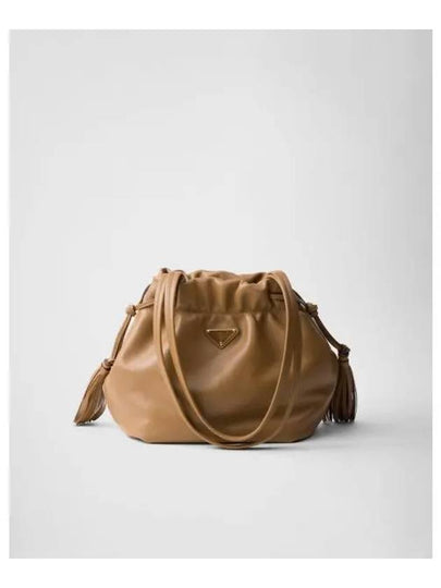 Nappa Leather Shoulder Bag Caramel - PRADA - BALAAN 2