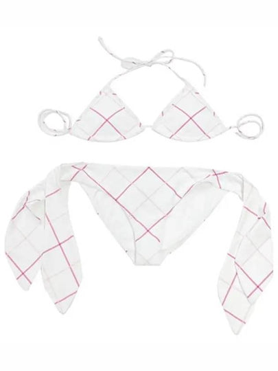 Check Tie Closure Bikini Set White - BURBERRY - BALAAN 2