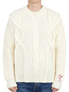 Logo Patch Twisted Knit Top Ivory - GOLDEN GOOSE - BALAAN 2