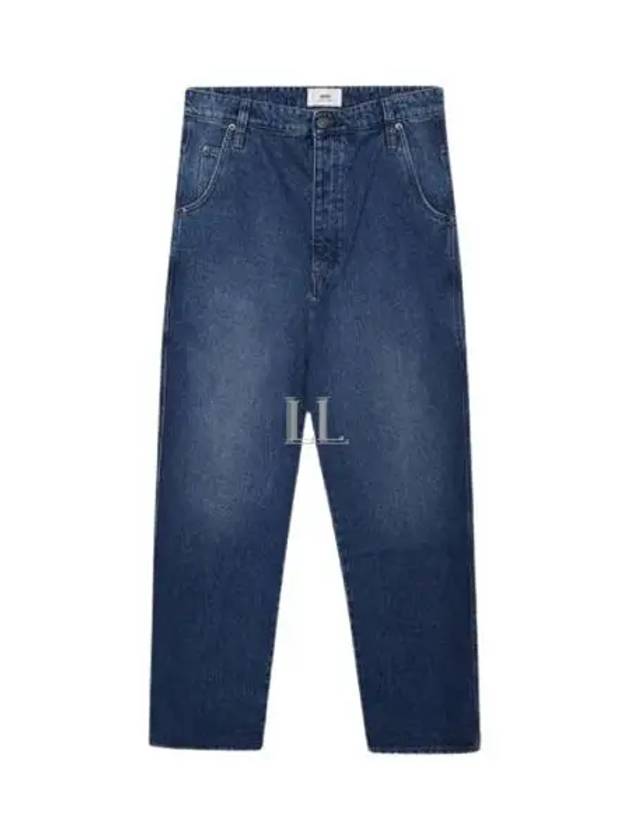 Men's Alex Fit Mid Wash Wide Jeans Indigo - AMI - BALAAN 2