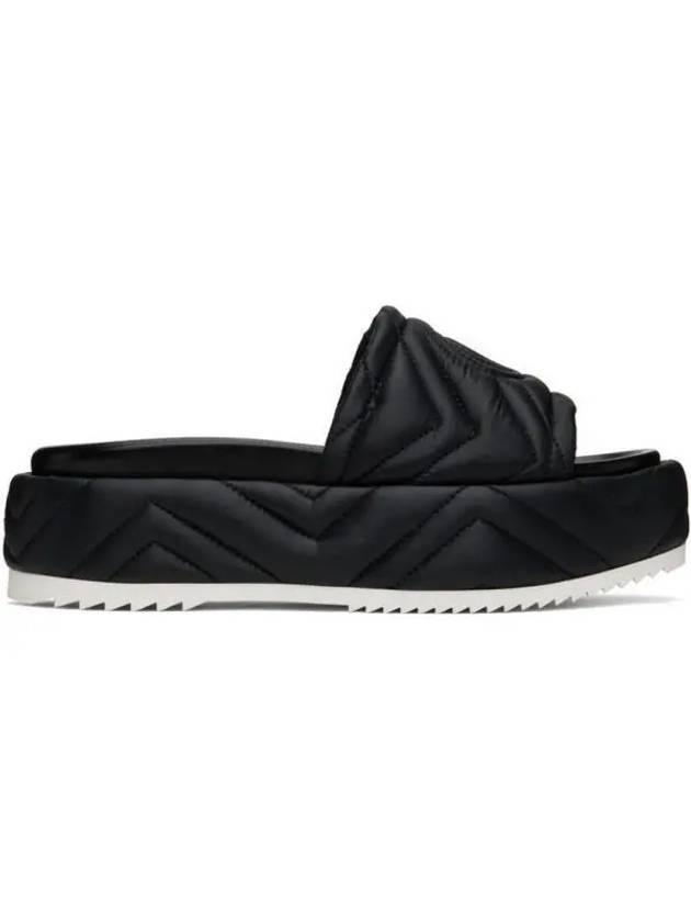 Quilted Platform Slide Slippers Black - GUCCI - BALAAN 2