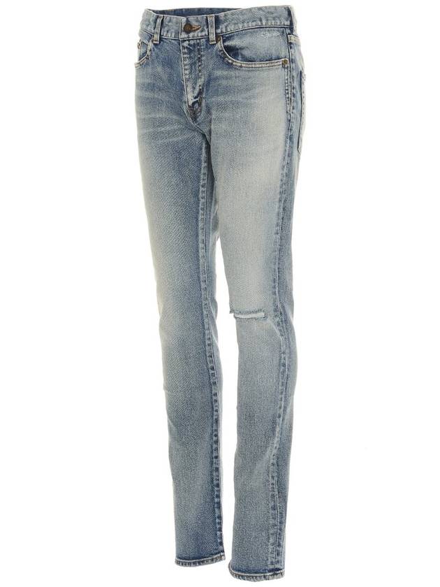 Men's Santa Monica Denim Skinny Jeans Blue - SAINT LAURENT - BALAAN 3