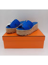 Eze 30 Suede Goatskin Sandals Blue - HERMES - BALAAN 2